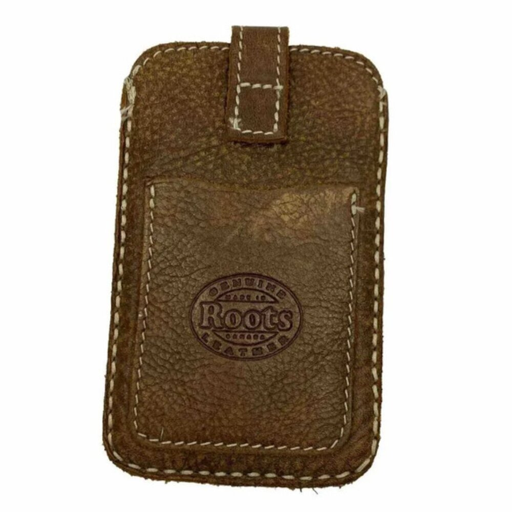Roots Brown Leather Holster Belt Phone Cell Holder Case